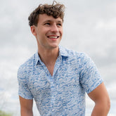Endless Summer Ron Jon Light Blue Caught in Waves Short Sleeve Shirt