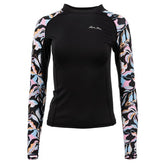 Ron Jon Womens Floral-Black Kailana Long Sleeve Rash Guard