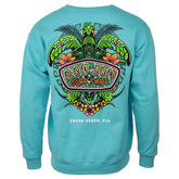 Ron Jon Cocoa Beach FL Neon Sea Turtle Crew Neck Sweatshirt