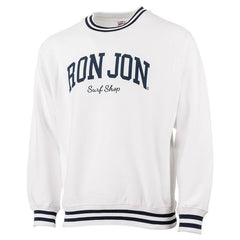 Ron Jon White Varsity Crew Neck Pullover