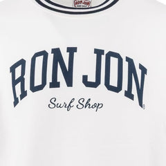 Ron Jon White Varsity Crew Neck Pullover
