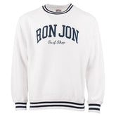 Ron Jon White Varsity Crew Neck Pullover