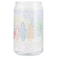 Ron Jon Beach Scene Can Shaped Glass