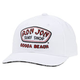 Ron Jon Cocoa Beach FL White Full Badge Cap