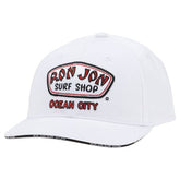 Ron Jon Ocean City MD White Full Badge Cap