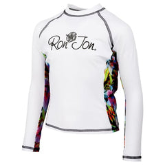 Ron Jon Kids White Hibiscus Long Sleeve Rash Guard