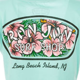 Ron Jon Women's Long Beach Island NJ Distressed Hibiscus Badge Tee