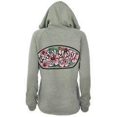 Ron Jon Women's Hibiscus Badge Zip Hoodie