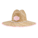 Ron Jon Ocean Mist Pink Coral Straw Lifeguard Hat