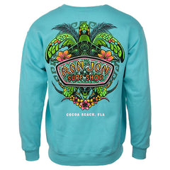 Ron Jon Cocoa Beach FL Neon Sea Turtle Crew Neck Sweatshirt