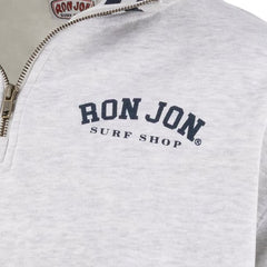 Ron Jon Grey and Navy Varsity Quarter Zip Pullover