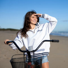 Ron Jon Grey and Navy Varsity Quarter Zip Pullover