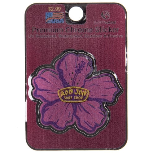 Ron Jon Hibiscus Flower Chrome Sticker
