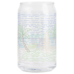 Ron Jon Beach Scene Can Shaped Glass