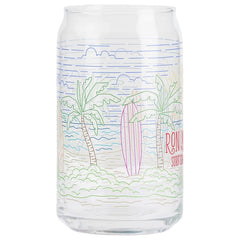 Ron Jon Beach Scene Can Shaped Glass