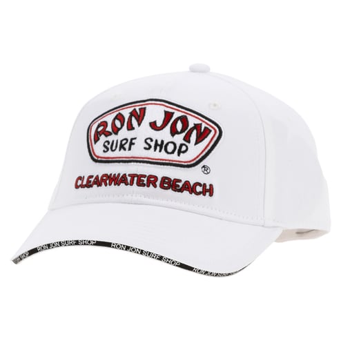 Ron Jon Clearwater Beach FL White Full Badge Cap