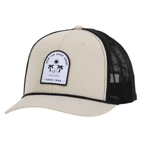 Ron Jon Skull Beach Tan and Black Trucker Hat