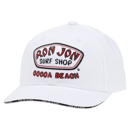 Ron Jon Cocoa Beach FL White Full Badge Cap