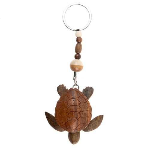 Ron Jon Turtle Madera Keychain