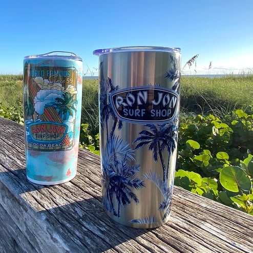 Ron Jon Promenade Palms 20 oz Stainless Steel Tumbler