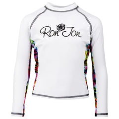 Ron Jon Kids White Hibiscus Long Sleeve Rash Guard