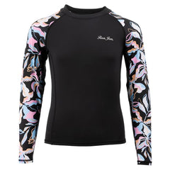 Ron Jon Kids Black Kailana Long Sleeve Rash Guard