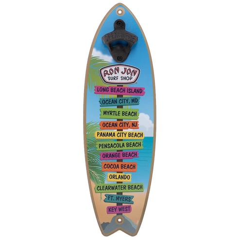 Ron Jon Surfboard Bottle Opener Sign
