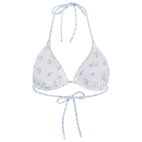 Ron Jon Women's Picnic Bluebell Reversible Tri Bikini Top