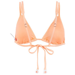 Ron Jon Women's Peach Ribbed Double Strap Tri Bikini Top