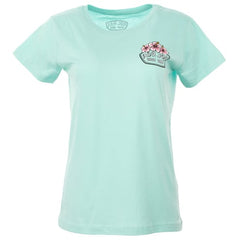 Ron Jon Women's Cocoa Beach FL Distressed Hibiscus Badge Tee