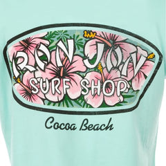 Ron Jon Women's Cocoa Beach FL Distressed Hibiscus Badge Tee