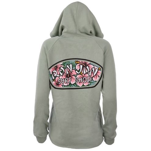 Ron Jon Women's Hibiscus Badge Zip Hoodie