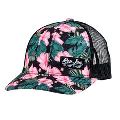 Ron Jon Women's Hibiscus Black/Pink Trucker Hat