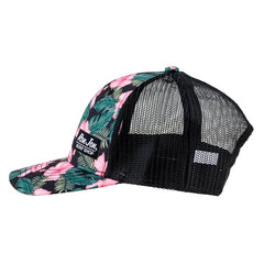 Ron Jon Women's Hibiscus Black/Pink Trucker Hat