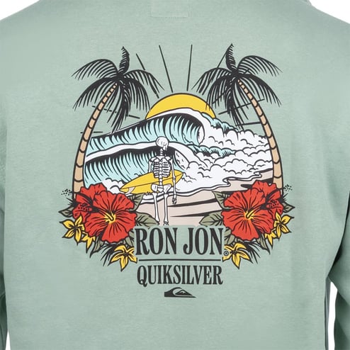 Quiksilver Ron Jon Seafoam Check Pullover Hoodie